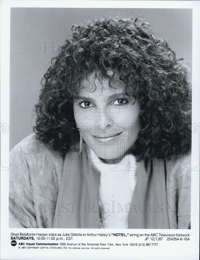 1987 Press Photo Shari Belafonte-Harper from &quot;HOTEL&quot; TV show - Historic Images