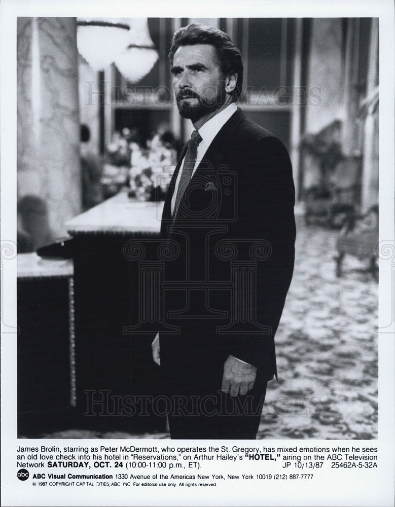 1987 Press Photo Hotel James Brolin - Historic Images