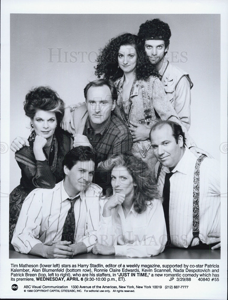 1988 Press Photo  Tim Matheson Patricia Kalember Stars New Comedy &quot;Just In Time&quot; - Historic Images