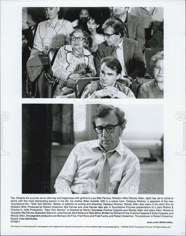 Press Photo Woody Allen and Mia Farrow from "New York Stories" TV show - Historic Images