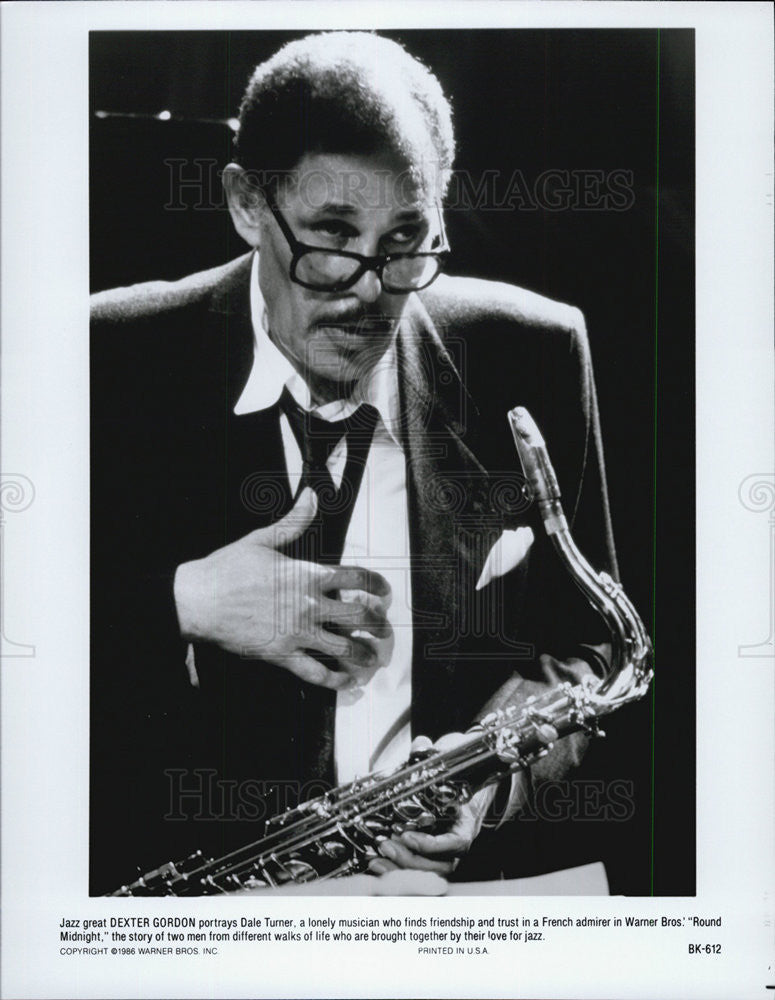 1986 Press Photo Dexter Gordon in &quot;Round Midnight&quot; - Historic Images