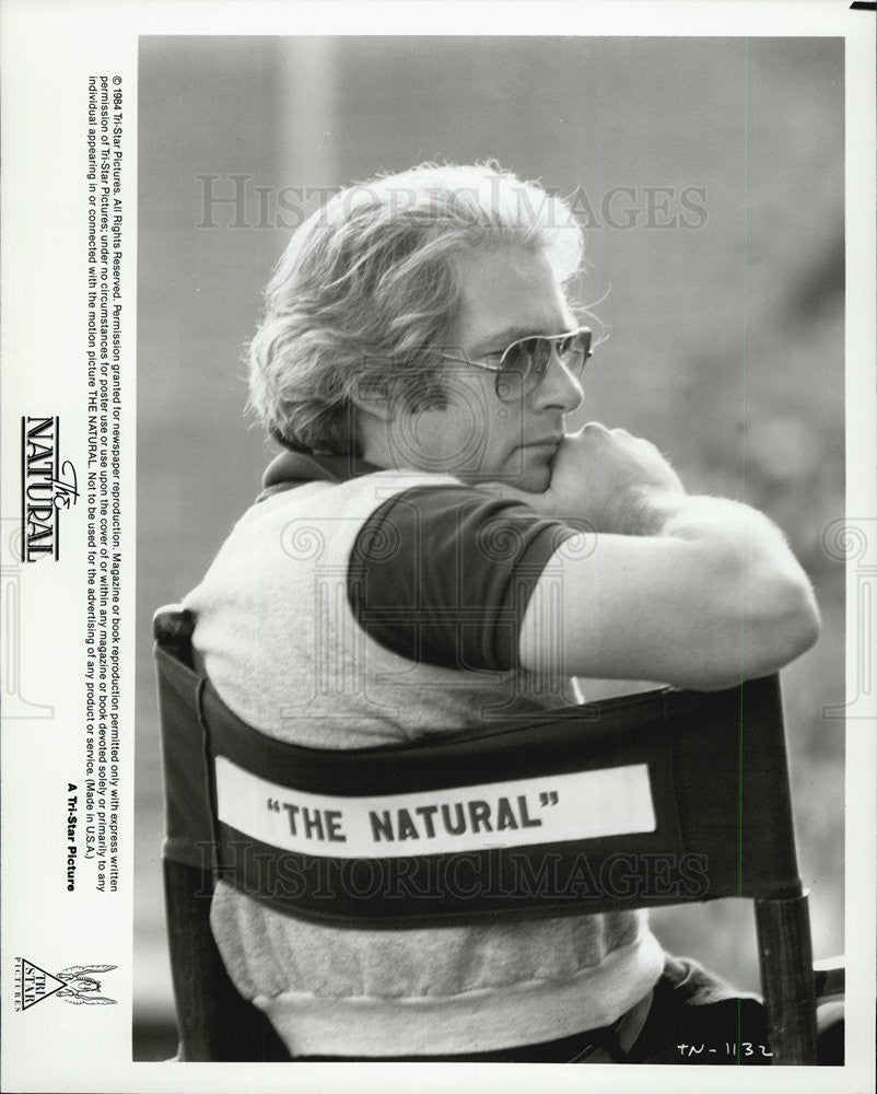 1984 Press Photo Director Barry Levinson on set &quot;The Natural&quot; - Historic Images