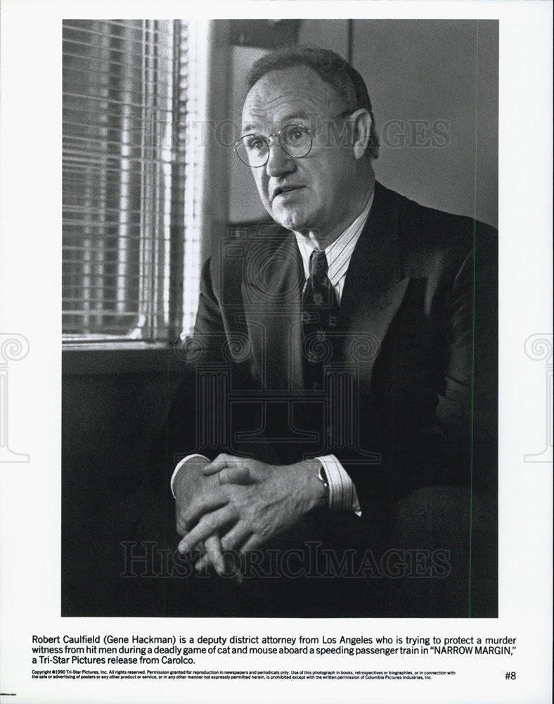 1990 Press Photo Gene Hackman/Actor/Narrow Margin - Historic Images