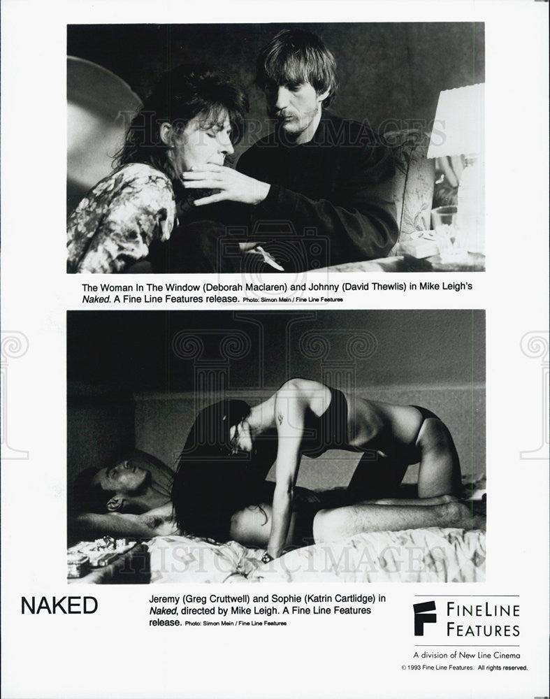 1993 Press Photo Greg Cruttwell &amp; Katrin Cartridge in &quot;Naked&quot; - Historic Images