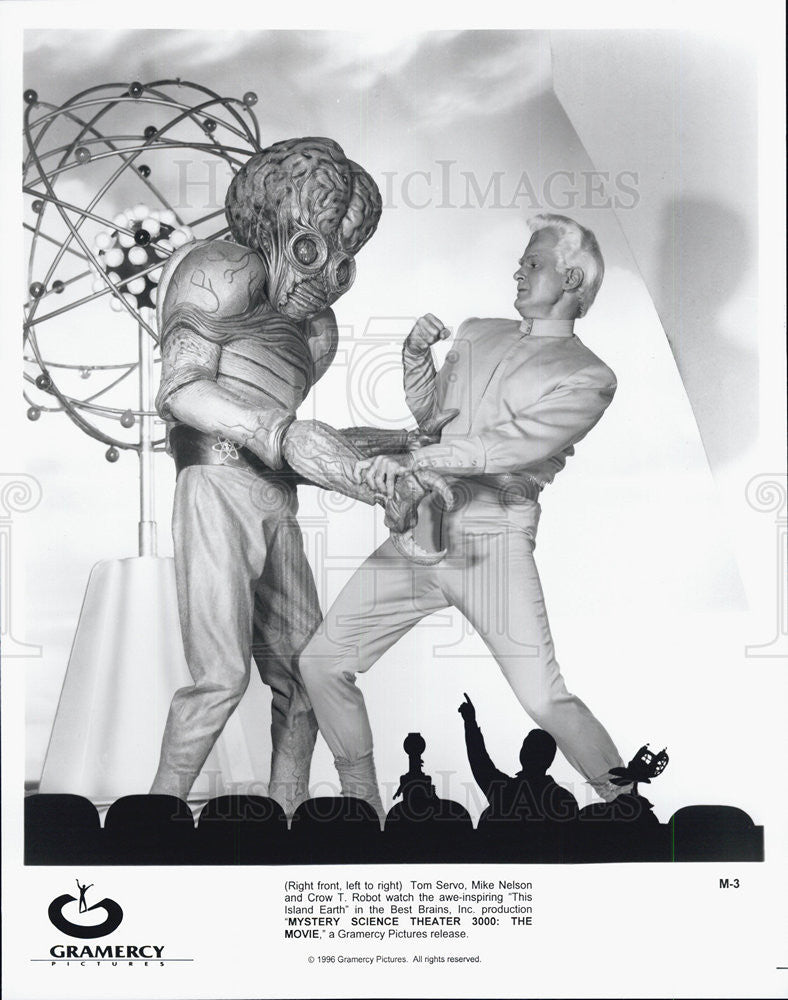 1996 Press Photo Cast of &quot;MYSTERY SCIENCE THEATER 3000: THE MOVIE&quot; - Historic Images