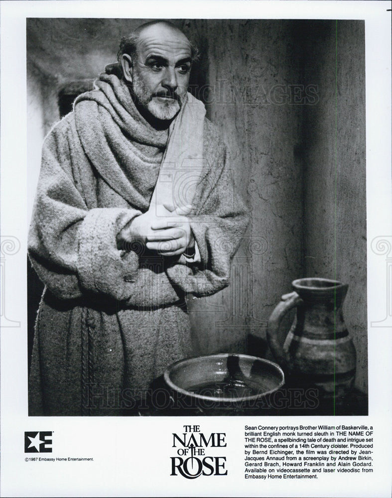 Sean Connery stars in The Name of the Rose 1987 vintage promo photo