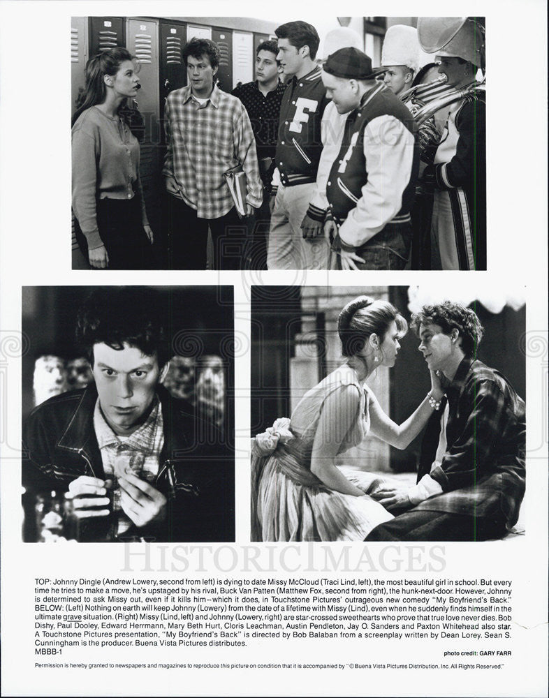 Press Photo Andrew Lowery/Traci Lind/Matthew Fox/Actor/My Boyfriend's Back - Historic Images