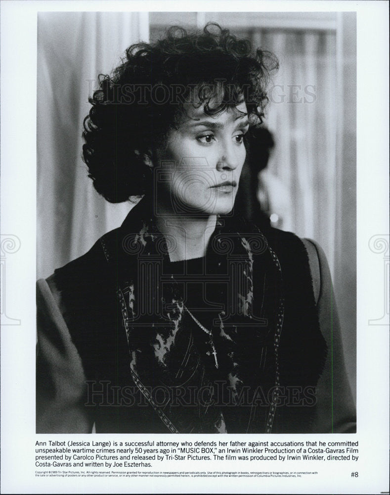 1989 Press Photo Jessica Lange in &quot; Music Box&quot; - Historic Images