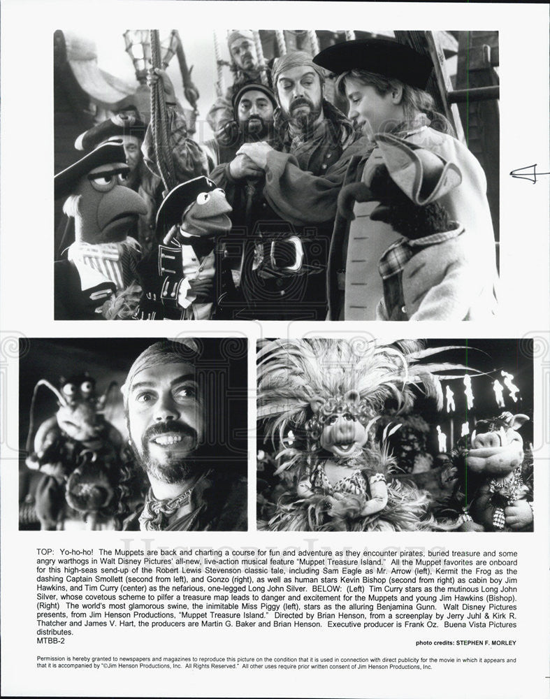 Press Photo The Muppets Tim Curry Jim Hawkins MUPPET TREASURE ISLAND - Historic Images