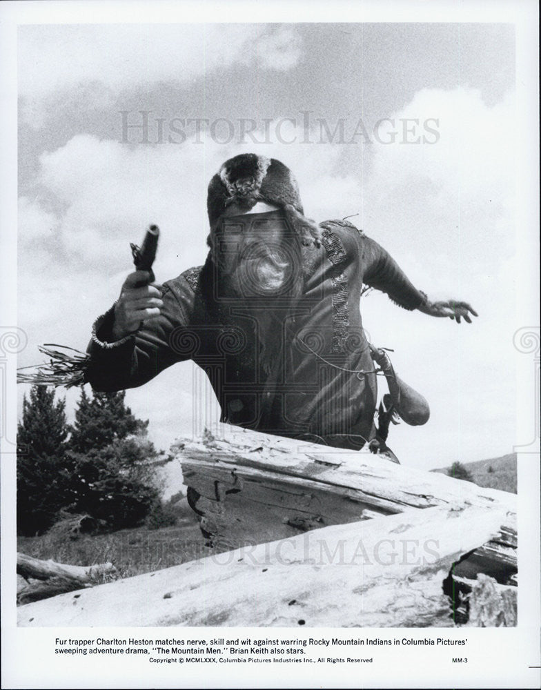 1980 Press Photo Charlton Heston THE MOUNTAIN MEN - Historic Images