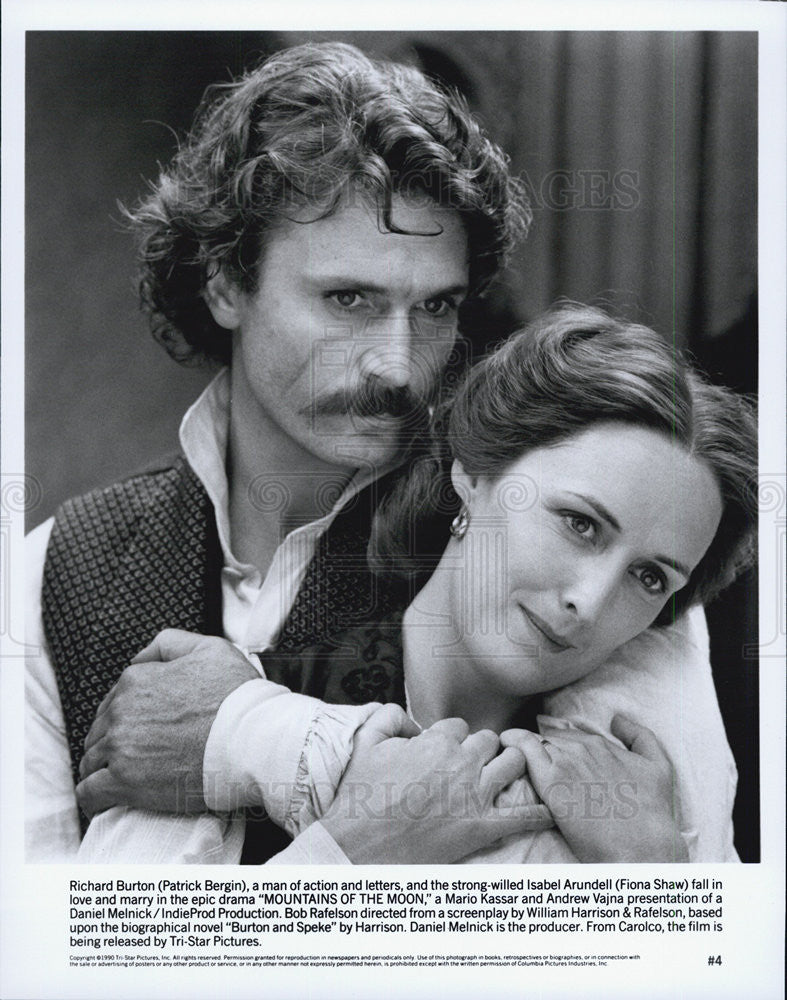 1990 Press Photo Patrick Bergin Fiona Shaw MOUNTAINS OF THE MOON - Historic Images