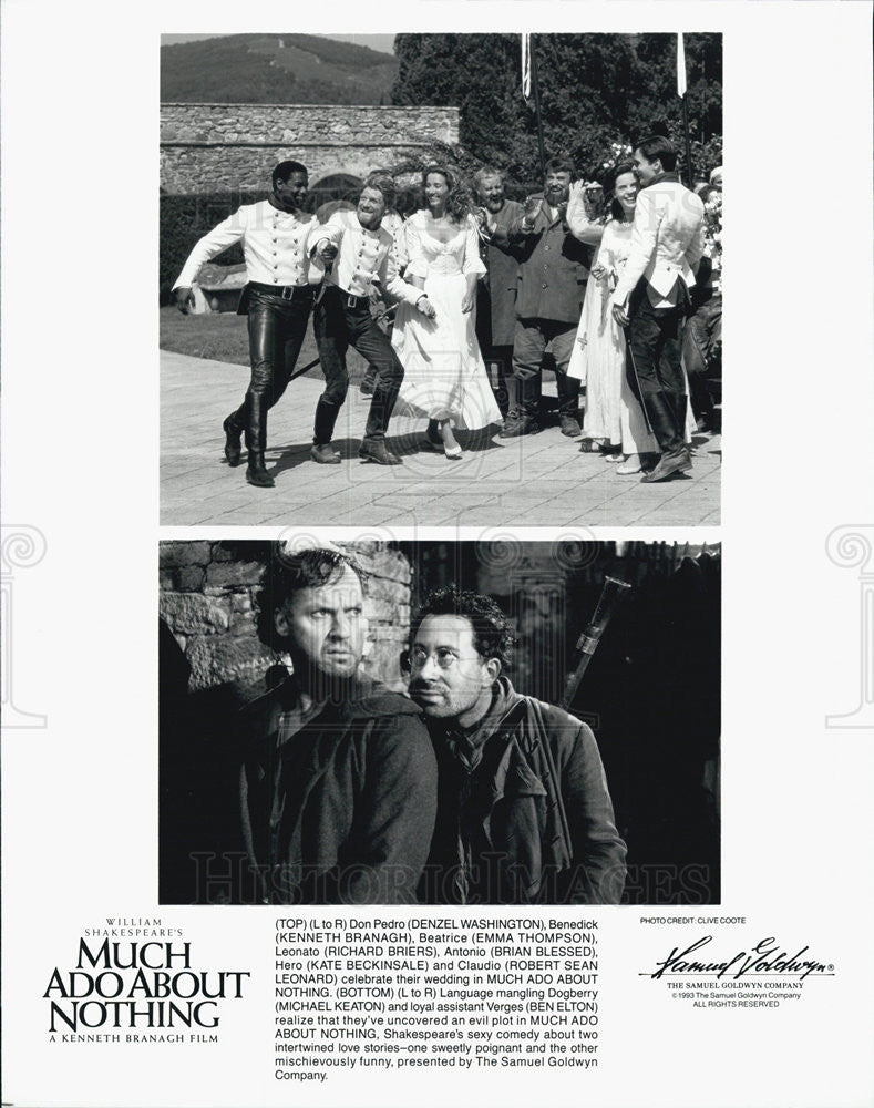 1983 Press Photo Denzel Washington Kenneth Branagh MUCH ADO ABOUT NOTHING - Historic Images