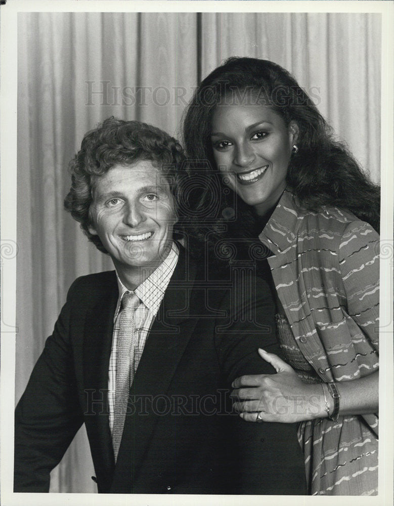 1980 Press Photo Marjoe Gortner &amp; Jayne Kennedy on &quot;Speak Up America&quot; - Historic Images