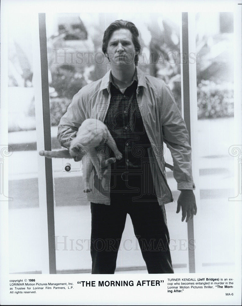 1986 Press Photo Jeff Bridges in &quot;The Morning After&quot; - Historic Images