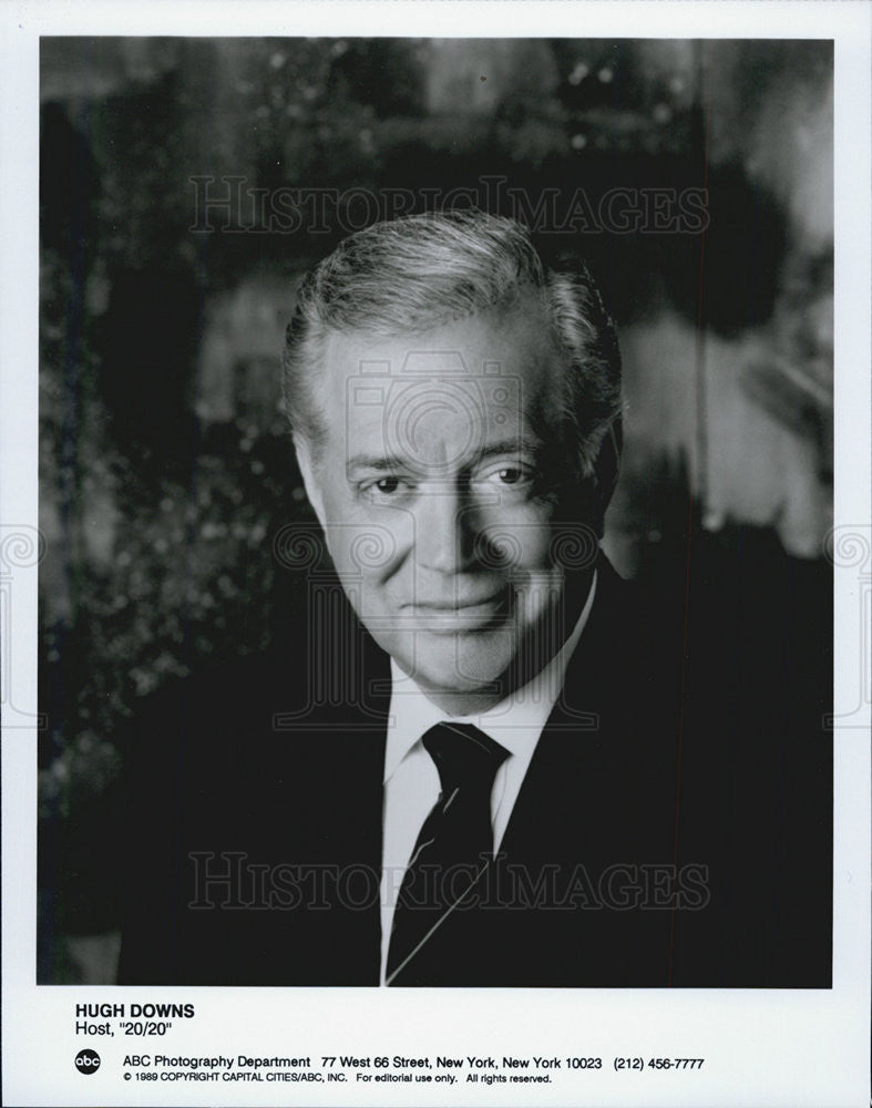 1989 Press Photo ABC Host 20/20 Hugh Downs - Historic Images