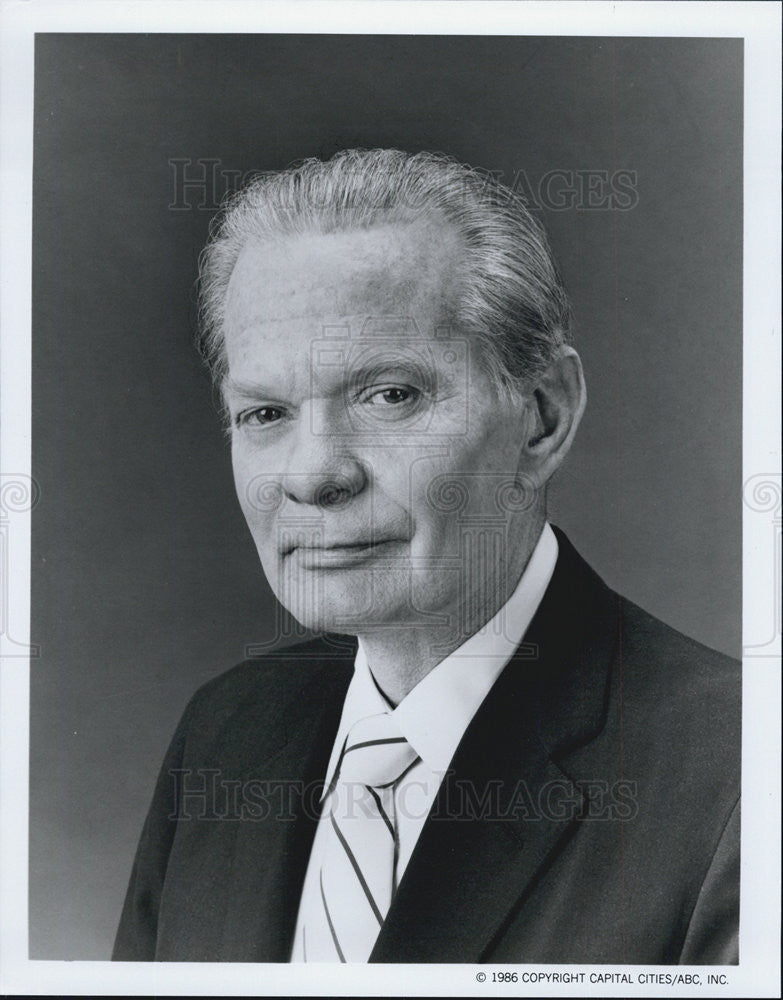 1986 Press Photo ABC News Anchor David Brinkley "This Week With David Brinkley" - Historic Images