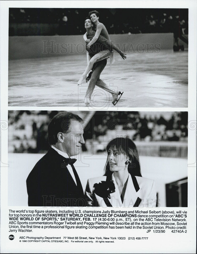 1990 Press Photo Judy Blumberg Michael Seibert ABC&#39;S WIDE WORLD OF SPORTS - Historic Images