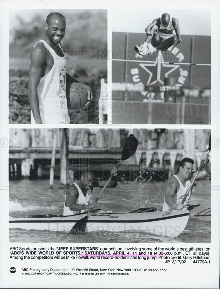 1992 Press Photo Mike Powell on &quot;ABC&#39;s Wide World of Sports - Historic Images