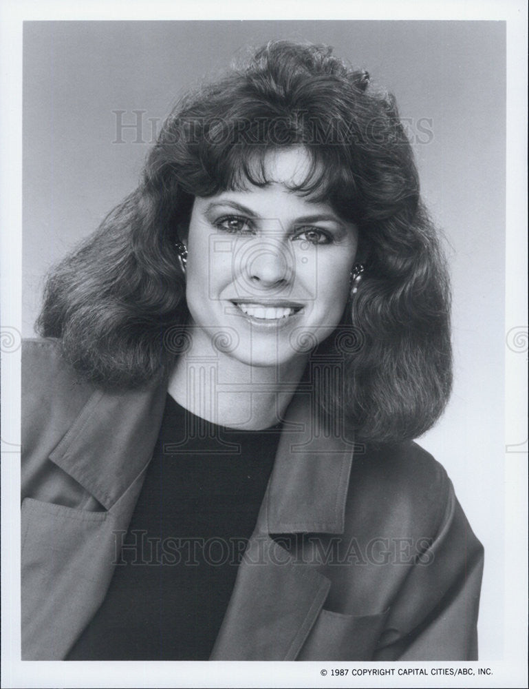 1987 Press Photo Sports reporter Becky Dixon on &quot;Wide World of Sports&quot; - Historic Images