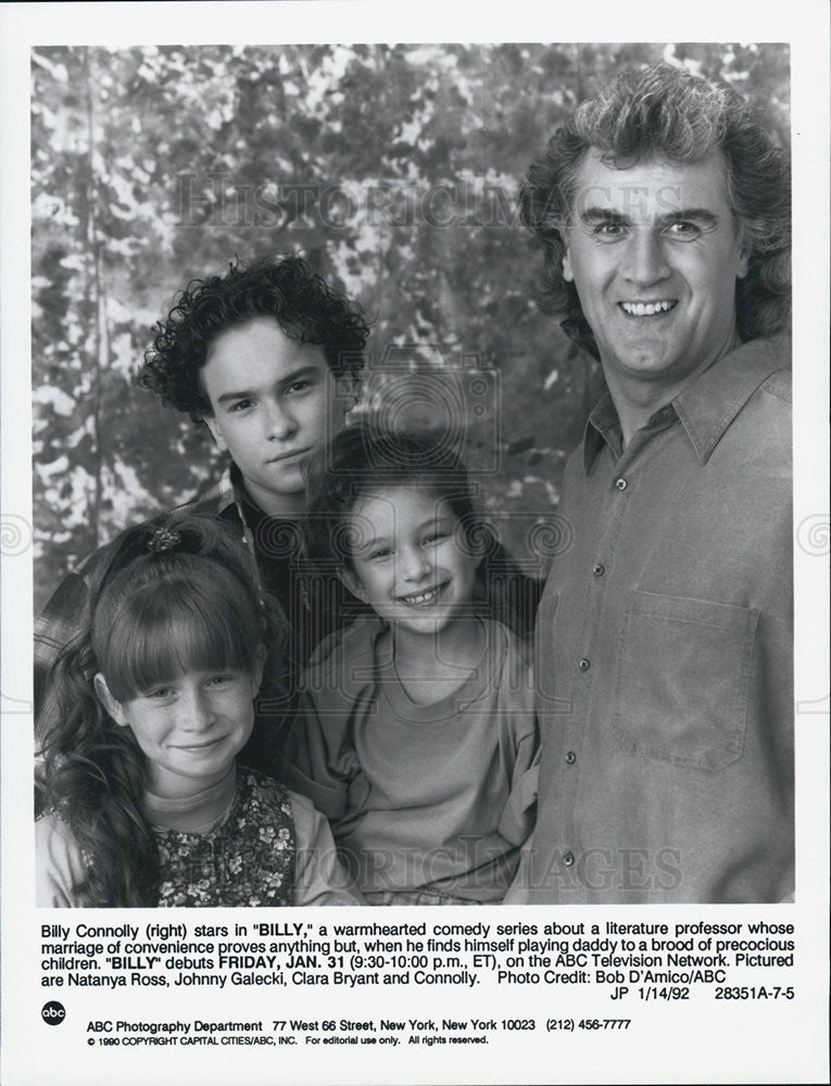 1992 Press Photo Bill Connolly stars in &quot;Billy&quot; on ABC TV - Historic Images