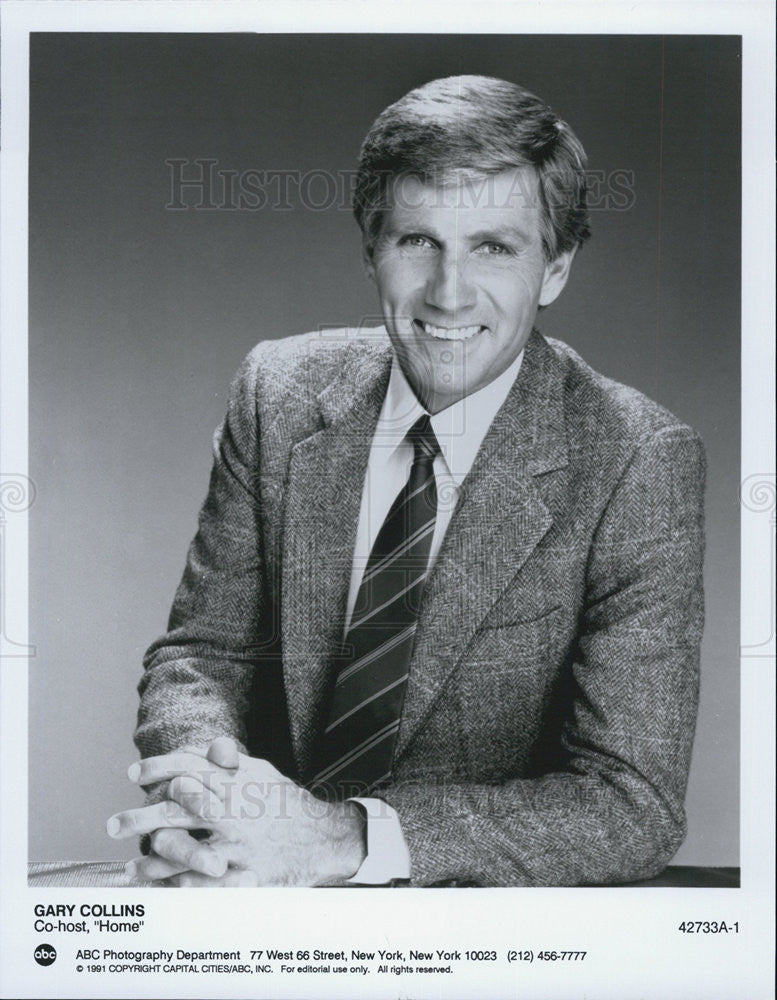 1991 Press Photo Co-host Gary Collins on &quot;Home&quot; - Historic Images