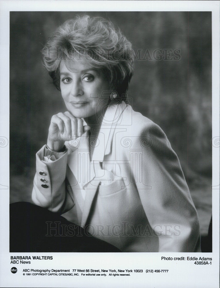 1991 Press Photo Correspondent Barbara Walters - Historic Images