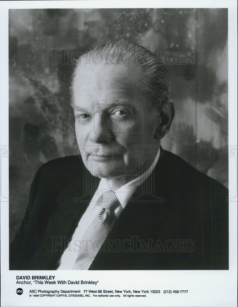 1989 Press Photo Anchor,David Brinkley - Historic Images