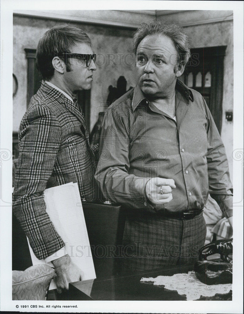 1991 Press Photo Caroll O&#39;Connor as Archie Bunker in &quot;All in the Family&quot; - Historic Images