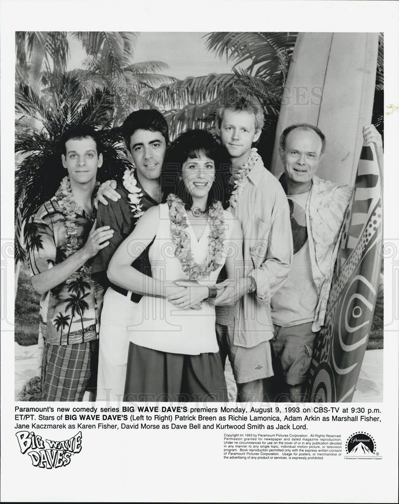 1993 Press Photo &quot;Big Wave Dave&#39;s&quot;Patrick Breen,Adam Arkin,Jane Kaczmarek - Historic Images