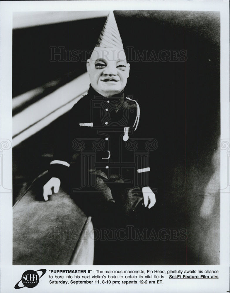 Press Photo Marionette Pin Head On A Murder Spree In Movie Puppetmaster II - Historic Images