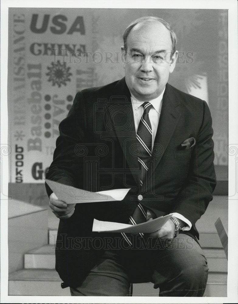 1987 Press Photo Charles Kuralt on &quot;Sunday Morning&quot; - Historic Images