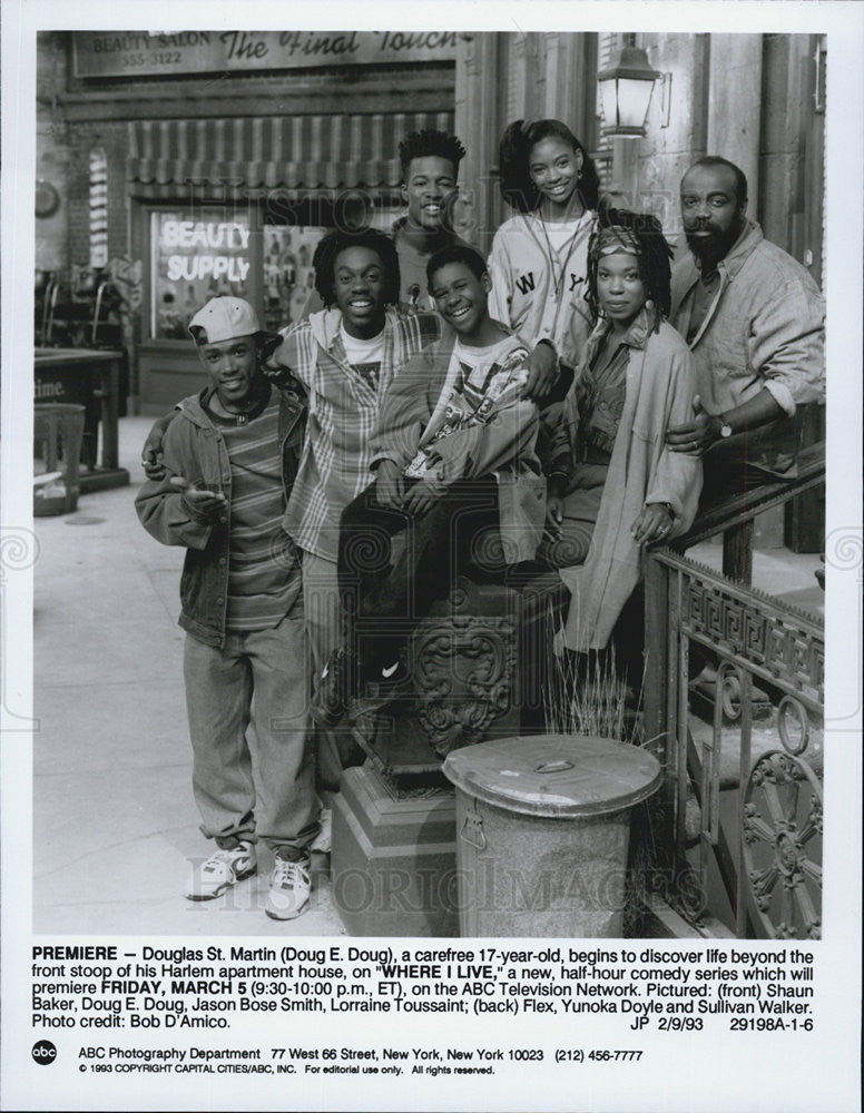 1993 Press Photo Cast photo of &quot;Where I  Live&quot; - Historic Images