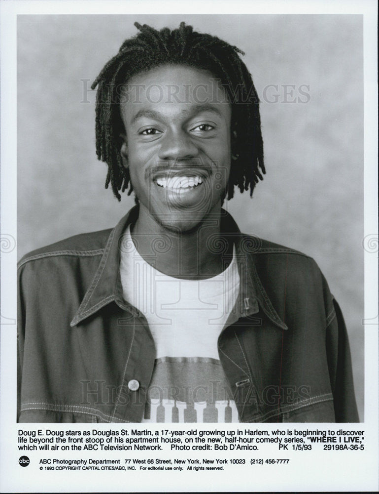 1993 Press Photo Doug E. Doug starring in &quot;Where I Live&quot; - Historic Images