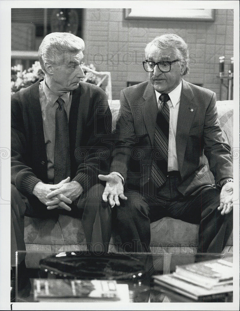 1991 Press Photo Richard Mulligan &amp; Danny Thomas on &quot;Empty Nest&quot; - Historic Images