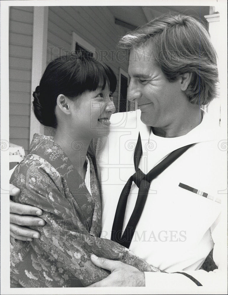 1990 Press Photo Actors Scott Bakula Leila Hee Olsen Quantum Leap - Historic Images