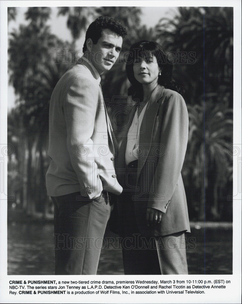 1991 Press Photo Cast Of Crime And Punishment Jon Tenney And Rachel Ticotin COPY - Historic Images