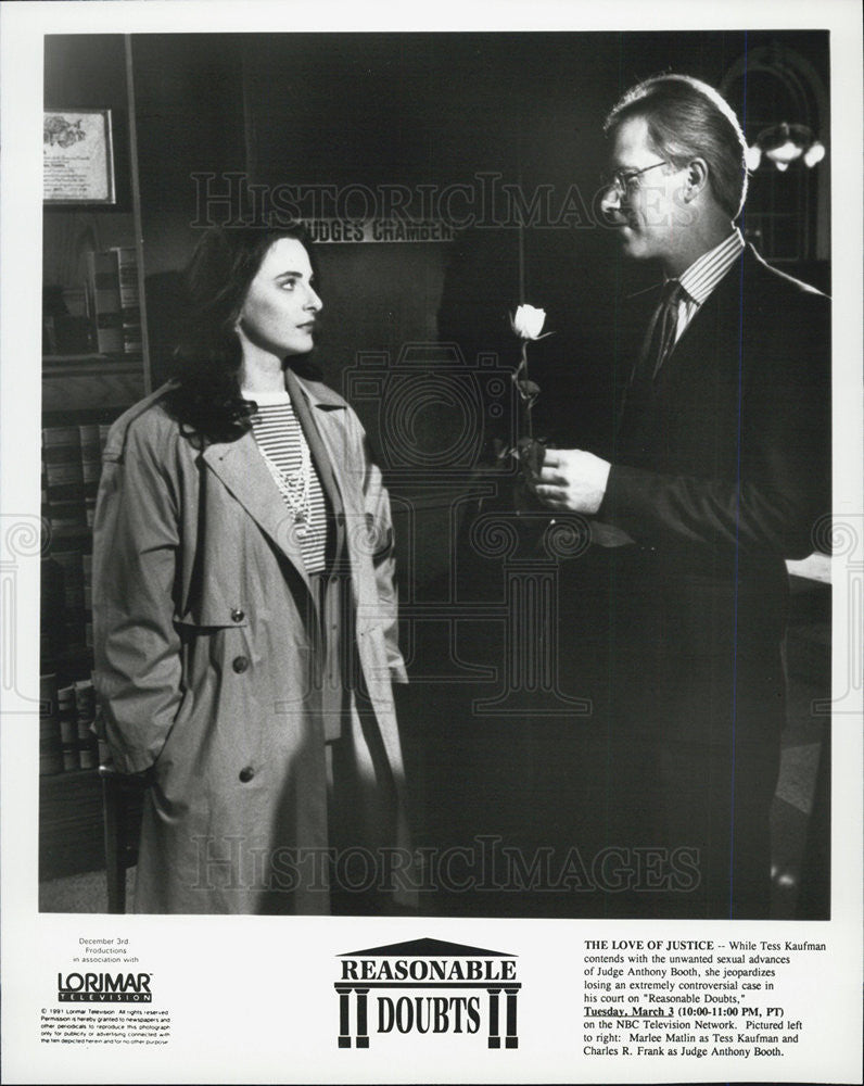 1991 Press Photo Reasonable Doubts Star Tess Kaufmen Advanced By Charles Frank - Historic Images