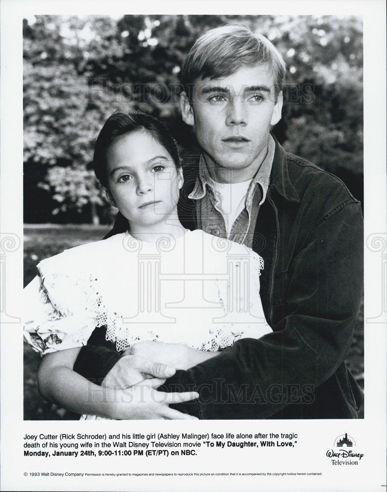 1993 Press Photo To My Daughter With Love Film Rick Schroder Ashley Malinger - Historic Images