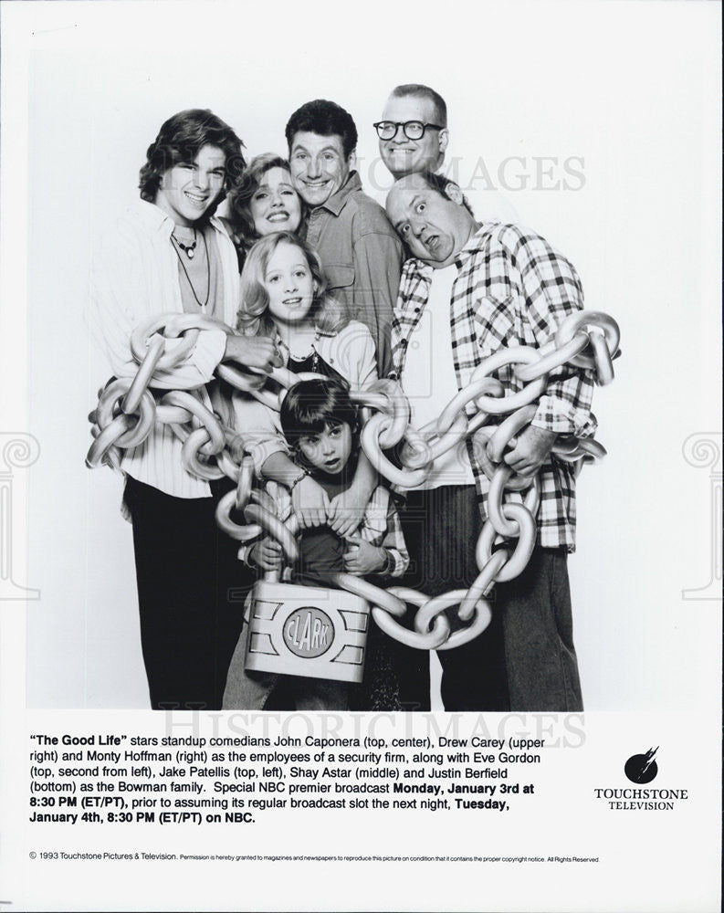 1993 Press Photo The Good Life Film Drew Carey Monty Hoffman Eve Gordon Cast - Historic Images