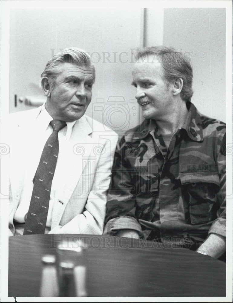 1987 Press Photo Andy Griffith And Gary Crosby In NBC Television Show Matlock - Historic Images