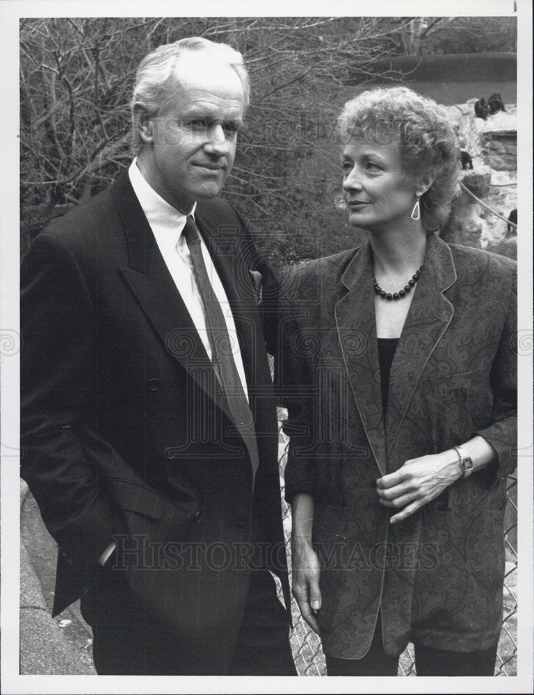 1991 Press Photo Mike Farrell, Diana Muldaur on &quot;Matlock&quot; on NBC TV. - Historic Images