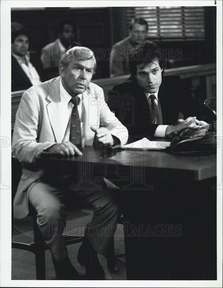 1987 Press Photo Andy Griffith Defends Doc On Matlock On NBC - Historic Images