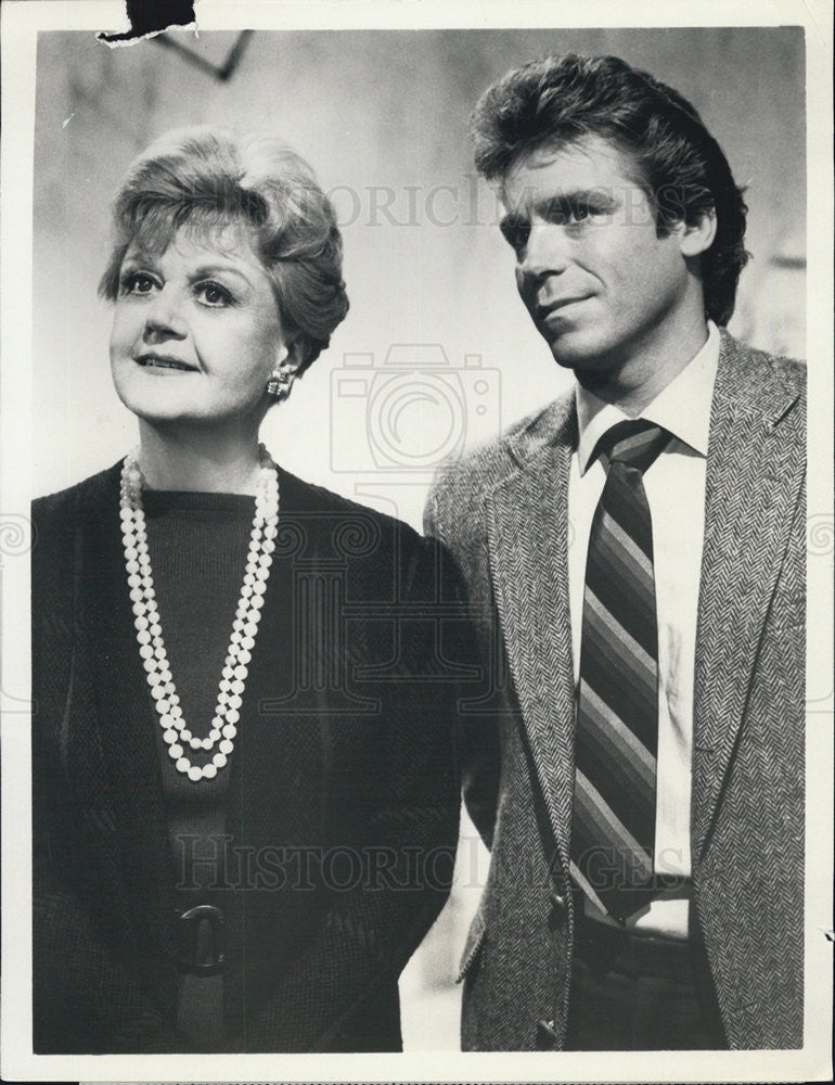 1986 Press Photo Angela Lansbury, Jeff Conway in &quot;Murder, She Wrote&quot; - Historic Images