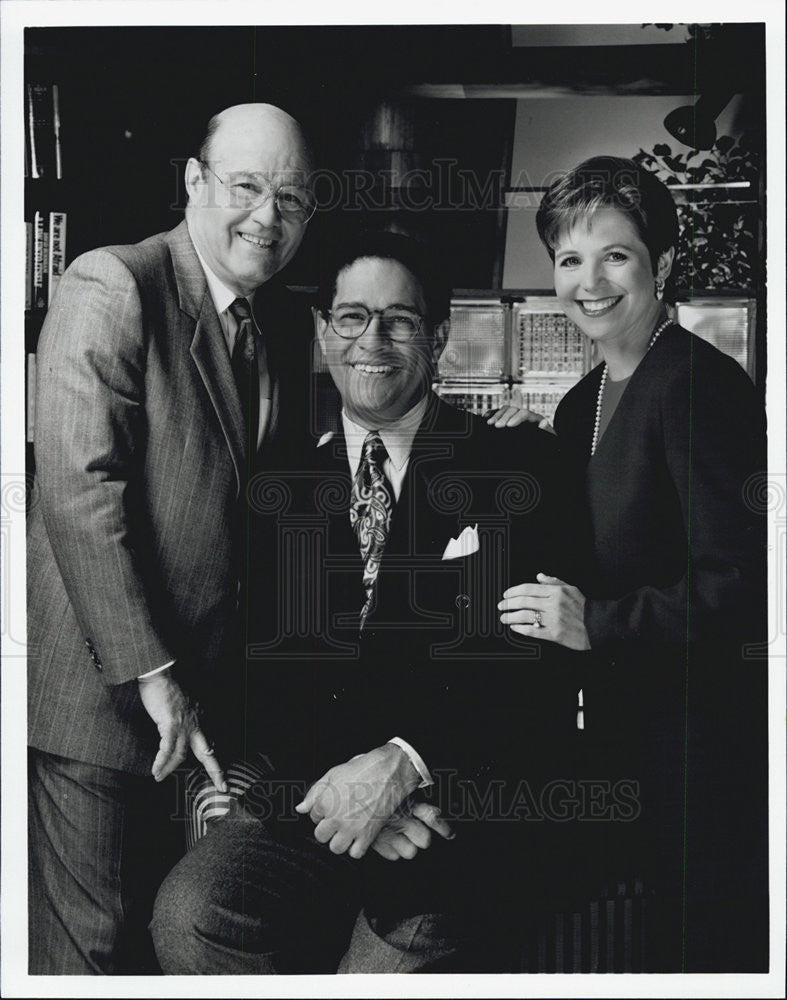 1991 Press Photo Joe Garagiola, Bryant Gumbel &amp; Katie Couric on &quot;Today&quot; NBC TV. - Historic Images