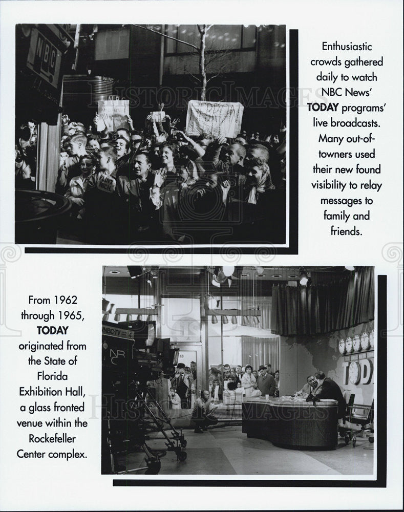 1962 Press Photo Crowds gather to watch &quot;Today&quot; show on NBC outside Rockefeller - Historic Images