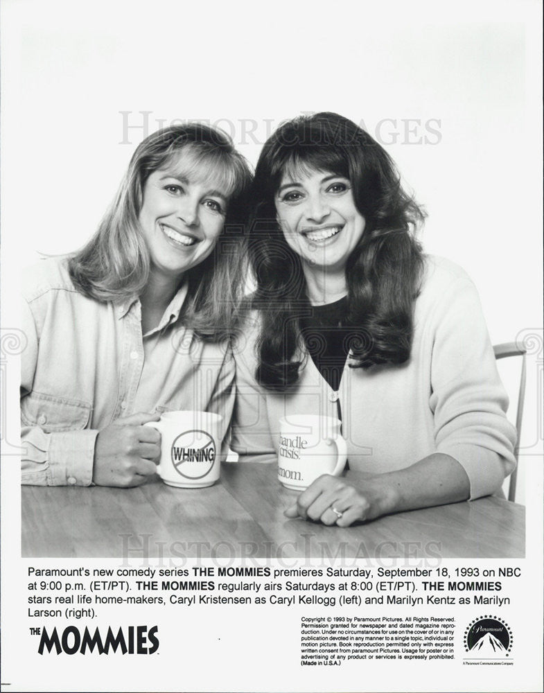 1993 Press Photo Caryl Kristensen &amp; Marilyn Kentz in&quot;The Mommies&quot; on NBC TV. - Historic Images