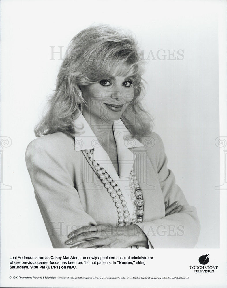 1993 Press Photo Actress Loni Anderson Stars On NBC Television Series Nurses - Historic Images