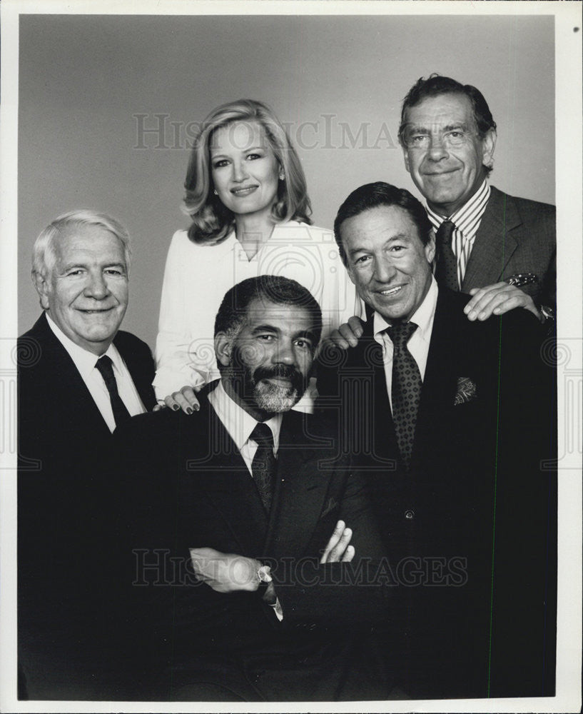 Press Photo Harry Reasoner, Diane Sawyer, Morley Safer, Mike Wallace, Ed Bradley - Historic Images