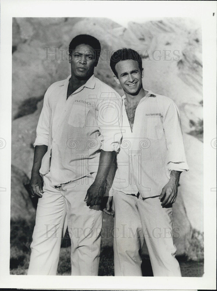 1985 Press Photo Larry Riley & Joe Guzaldo on "Stir Crazy" - Historic Images