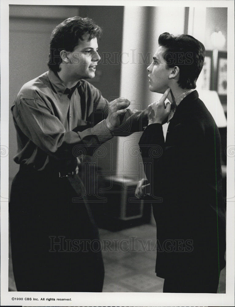 1990 Press Photo Jason Presson &amp; Jeremy Licht in &quot;Room For Romance&quot; on CBS TV. - Historic Images